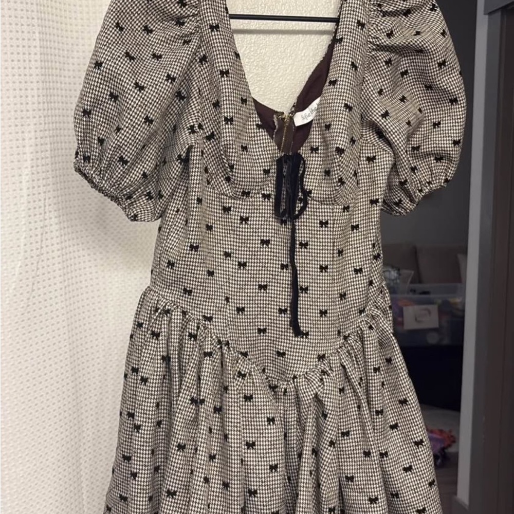 Elegant Black and White Checkered Dress